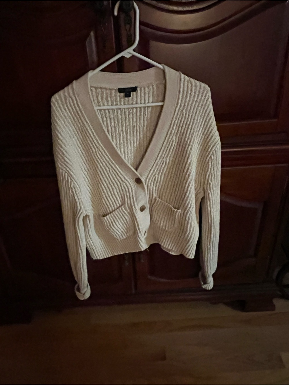J. Crew Cream Ribbed Button-Front Cardigan - Picture 2 of 6